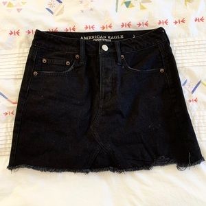 High Waisted Black Jean Skirt (new)